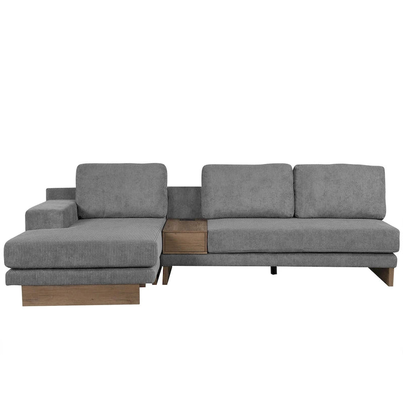 L-shaped Sofa Sectional Sofa with Two USB Ports