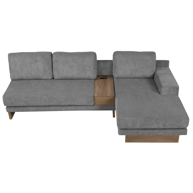 L-shaped Sofa Sectional Sofa with Two USB Ports