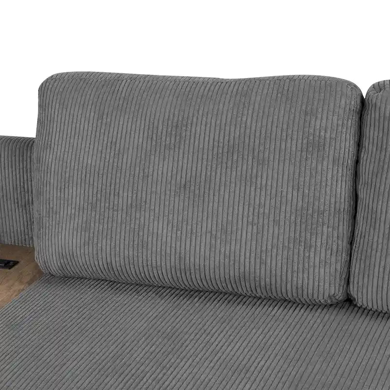 L-shaped Sofa Sectional Sofa with Two USB Ports