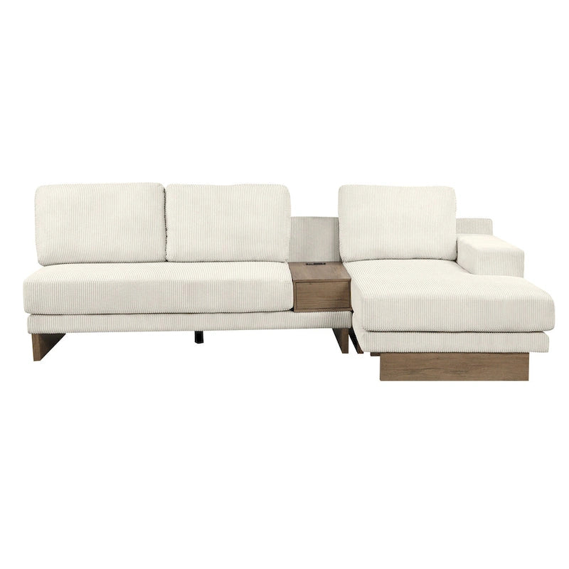 L-shaped Sofa Sectional Sofa with Two USB Ports