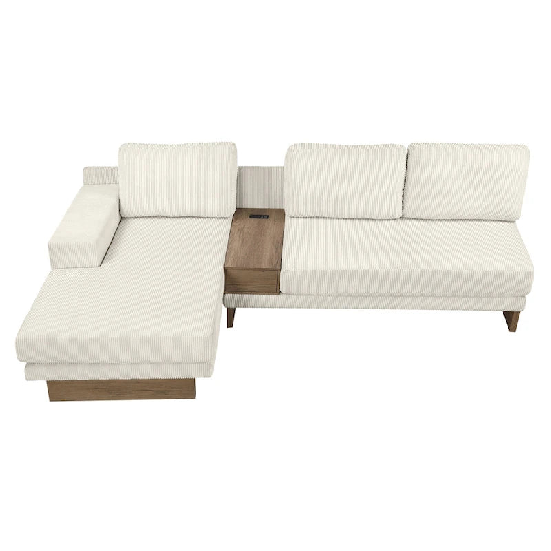 L-shaped Sofa Sectional Sofa with Two USB Ports