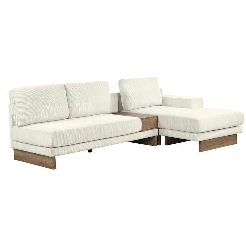 L-shaped Sofa Sectional Sofa with Two USB Ports
