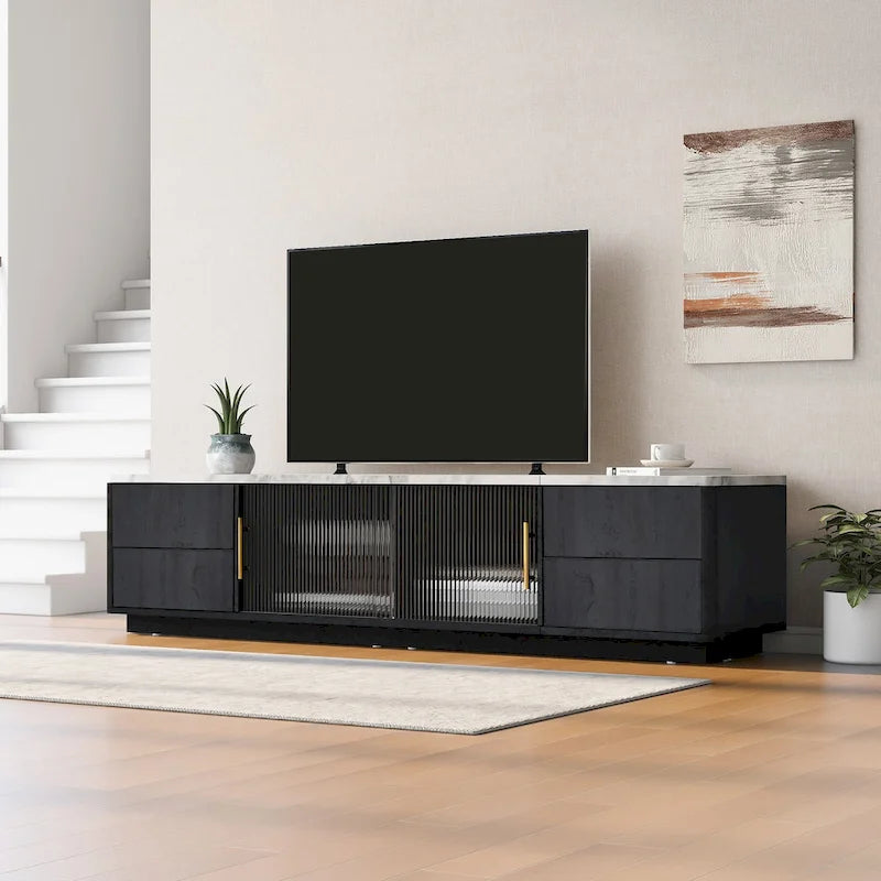 Modern TV Stand for 70 TV with 4 Drawers, Media Console Table, Entertainment Center with Large Storage Cabinet