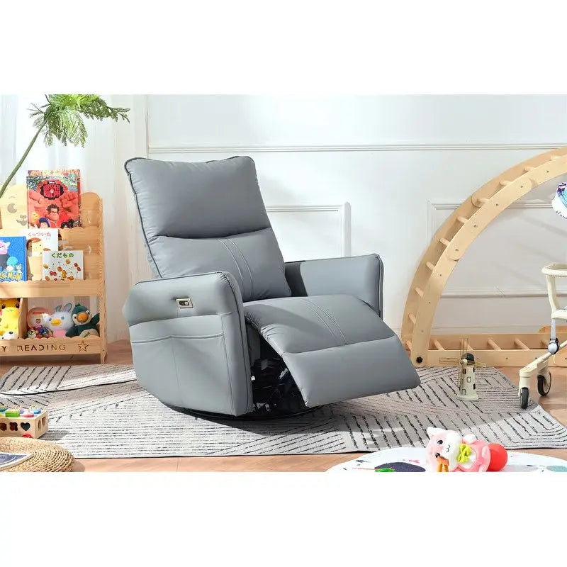 Power Swivel Rocker Recliner Chair for Adults, 270 Swivel Rocking Recliner Chair,Electric Small Recliners, for Living Room