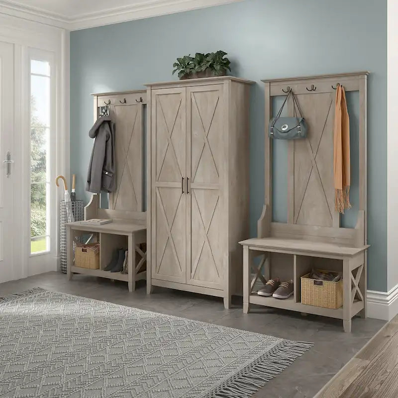 Key West Hall Tree with Shoe Storage Bench by Bush Furniture