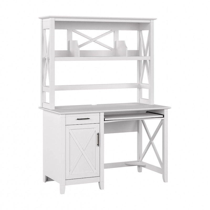 Key West 48W Small Computer Desk with Hutch by Bush Furniture
