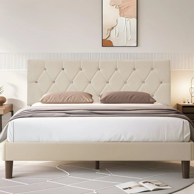 Upholstered Headboard, Diamond Tufted Adjustable Headboard from 39.8 to 49.8, Queen Headboard/ King Headboard