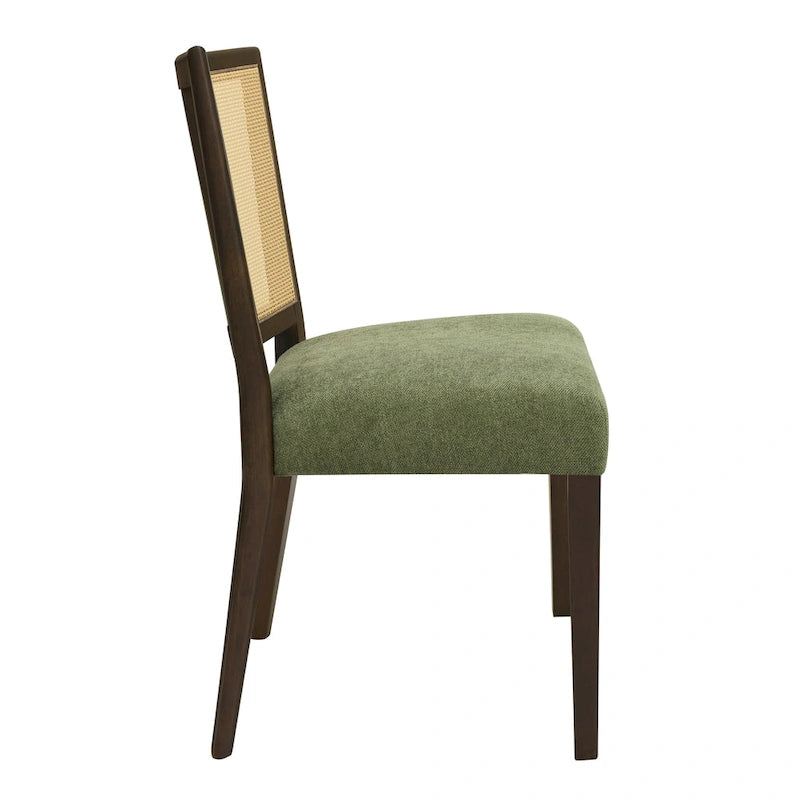 Christopher Knight Home - Oliver Mid-Century Rattan Back Upholstered Dining Chair Set of 2