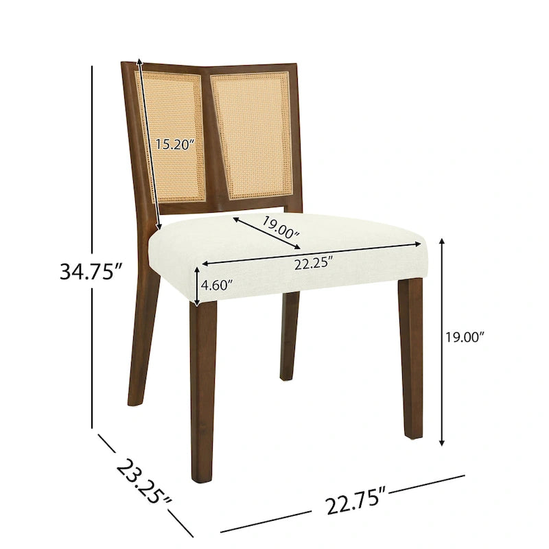 Christopher Knight Home - Oliver Mid-Century Rattan Back Upholstered Dining Chair Set of 2