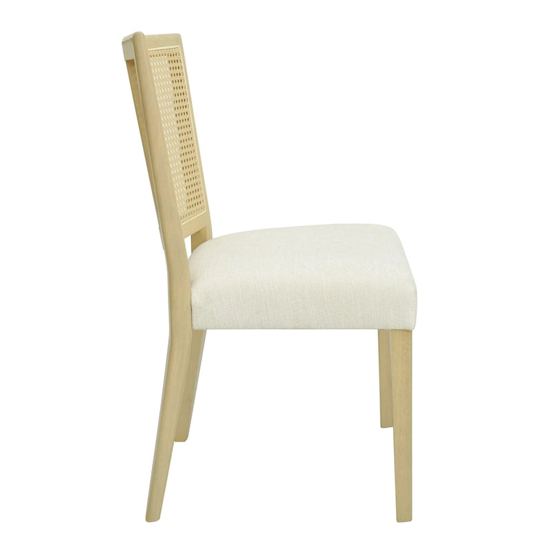 Christopher Knight Home - Oliver Mid-Century Rattan Back Upholstered Dining Chair Set of 2