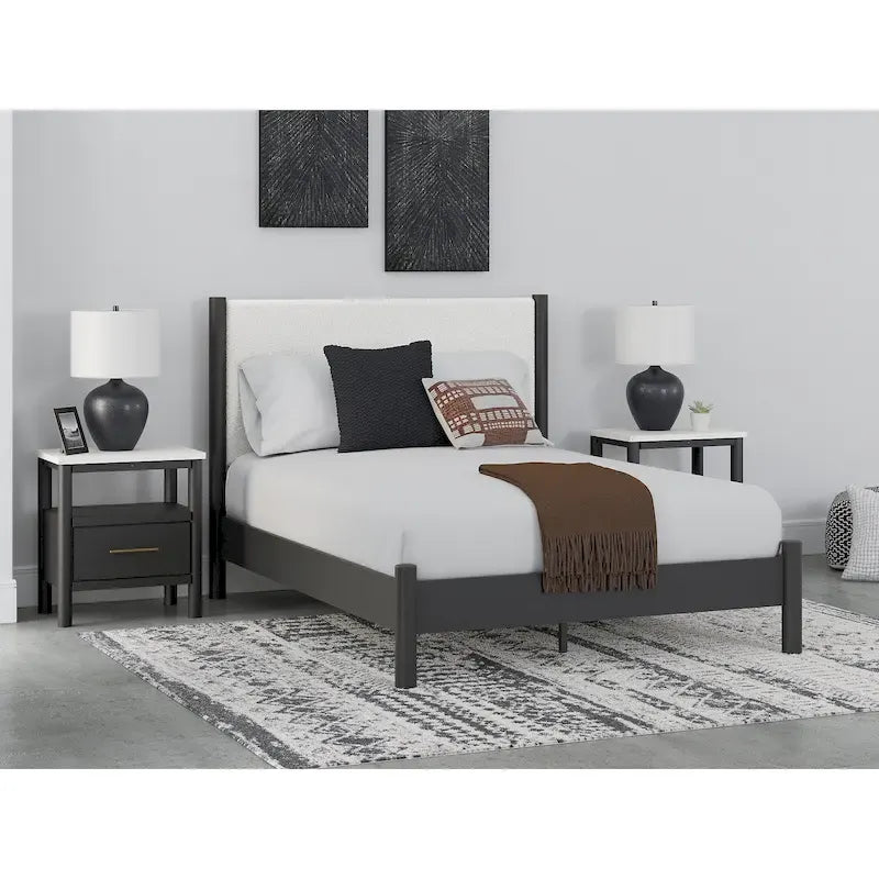 Signature Design by Ashley Cadmori Upholstered Panel Platform Bed