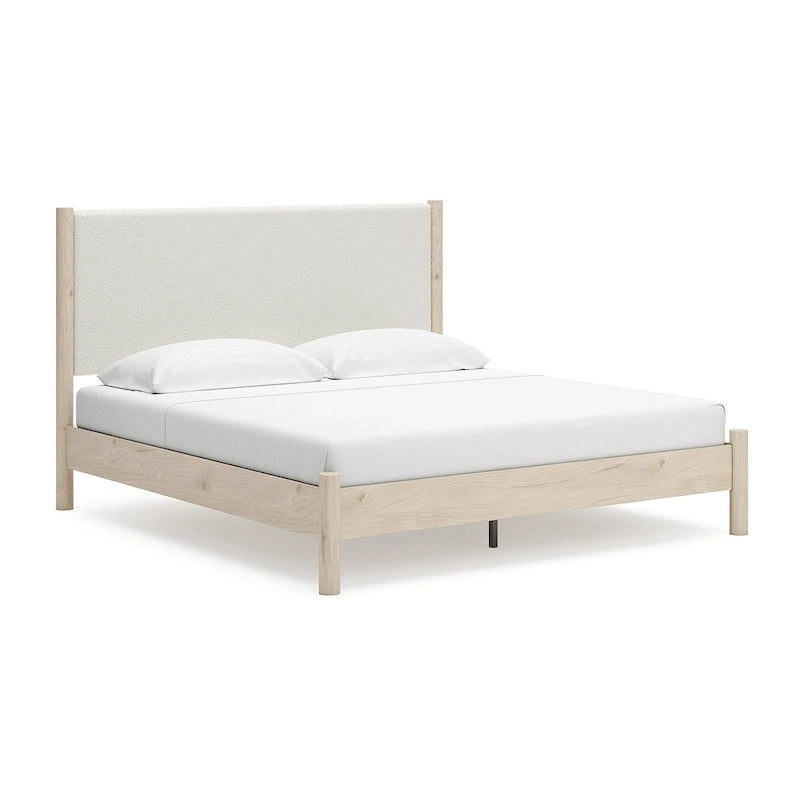 Signature Design by Ashley Cadmori Upholstered Panel Platform Bed