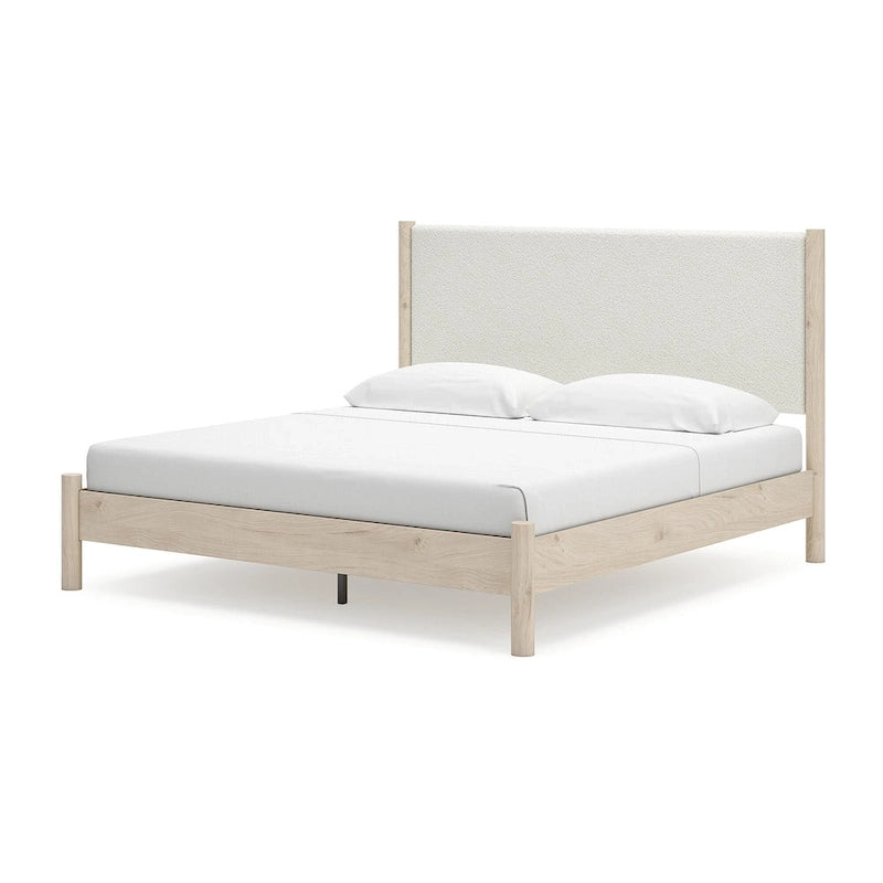 Signature Design by Ashley Cadmori Upholstered Panel Platform Bed