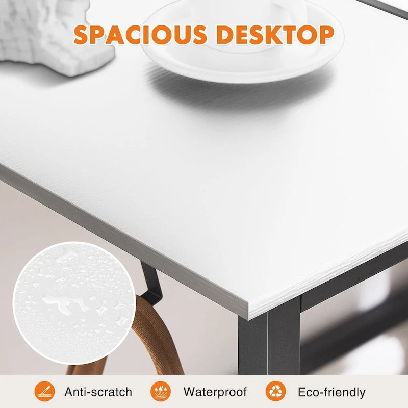 Modern Computer Office Desk with Storage Bag and Headphone Hook for Bedrooms and Study Corners or Small Home Offices