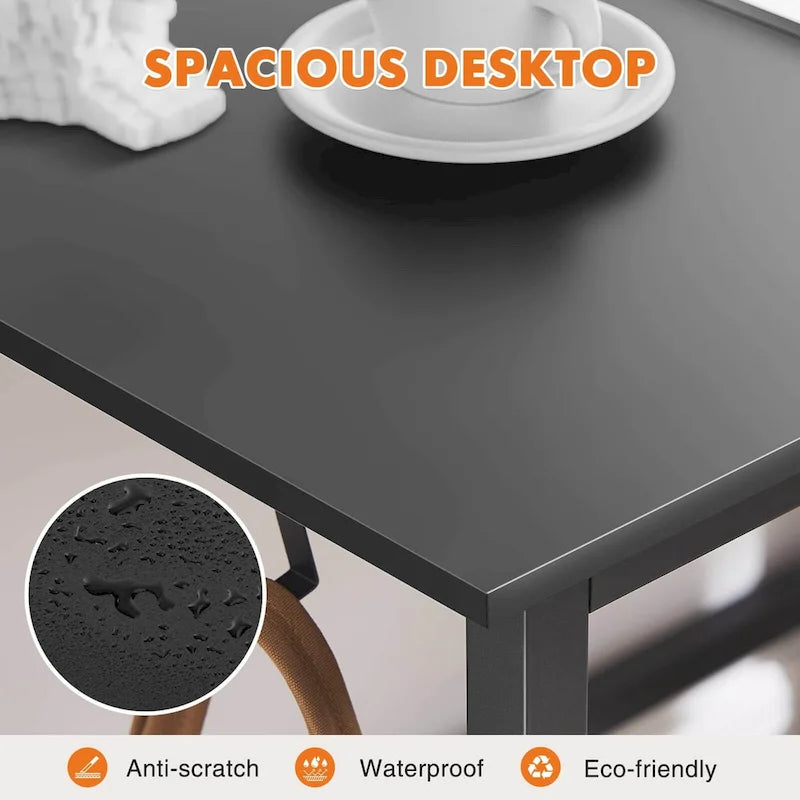 Modern Computer Office Desk with Storage Bag and Headphone Hook for Bedrooms and Study Corners or Small Home Offices