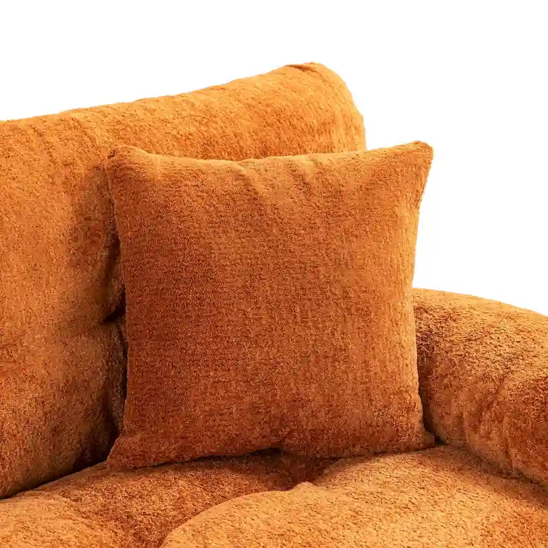 84 Upholstered 3-Seater Sofa with Dual-Layer Memory Foam Cushioning, and Complimentary Comfort Pillows