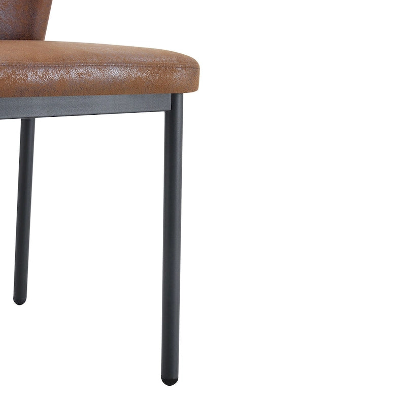 Set of 6 High Resilience Dining Chair with Metal Black Leg