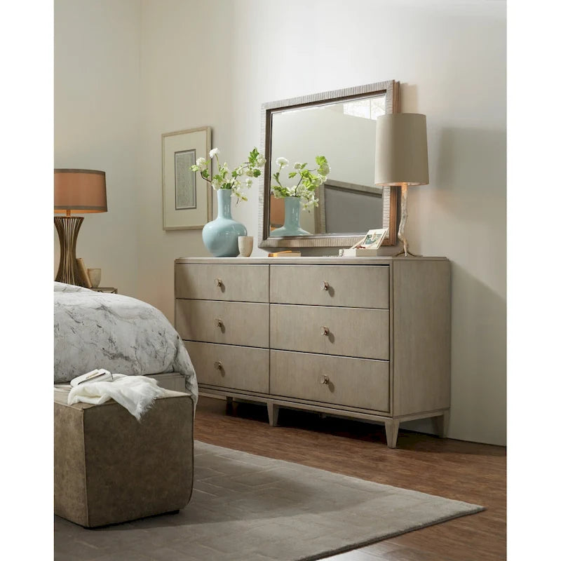 Hooker Furniture Elixir 70 Wide Rubberwood and Walnut Dresser with 6