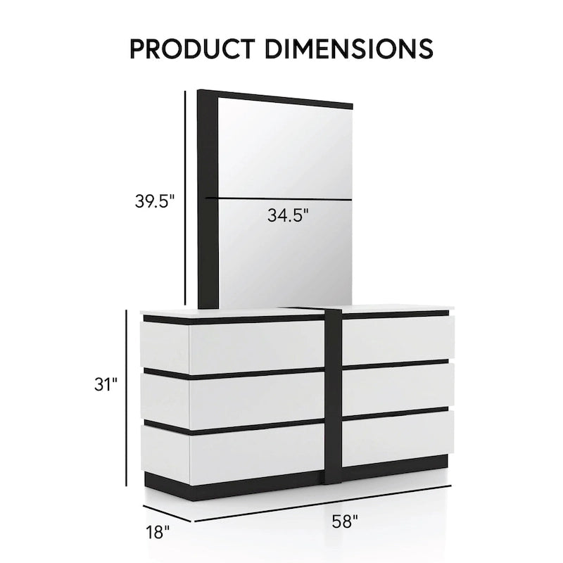Furniture of America Conjira Modern 4-Piece White Wood Platform Bedroom Set