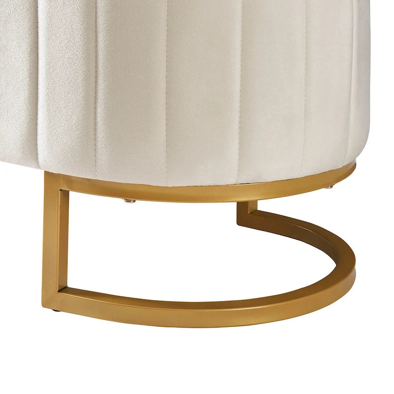Roomfitters Elegant Velvet Storage Ottoman with Button-Tufted Design, Upholstered Bench with Metal Legs for Bedroom
