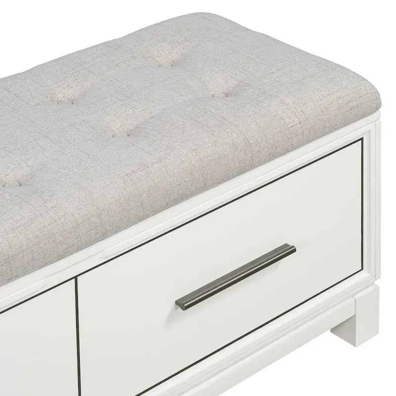 Shoe Bench with Removable Cushion & Hidden Storage