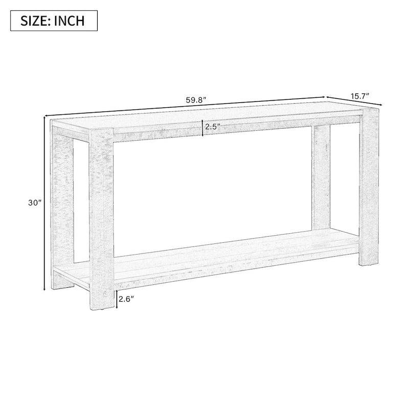 Narrow Long Entryway Console Table Side Table with Bottom Shelf