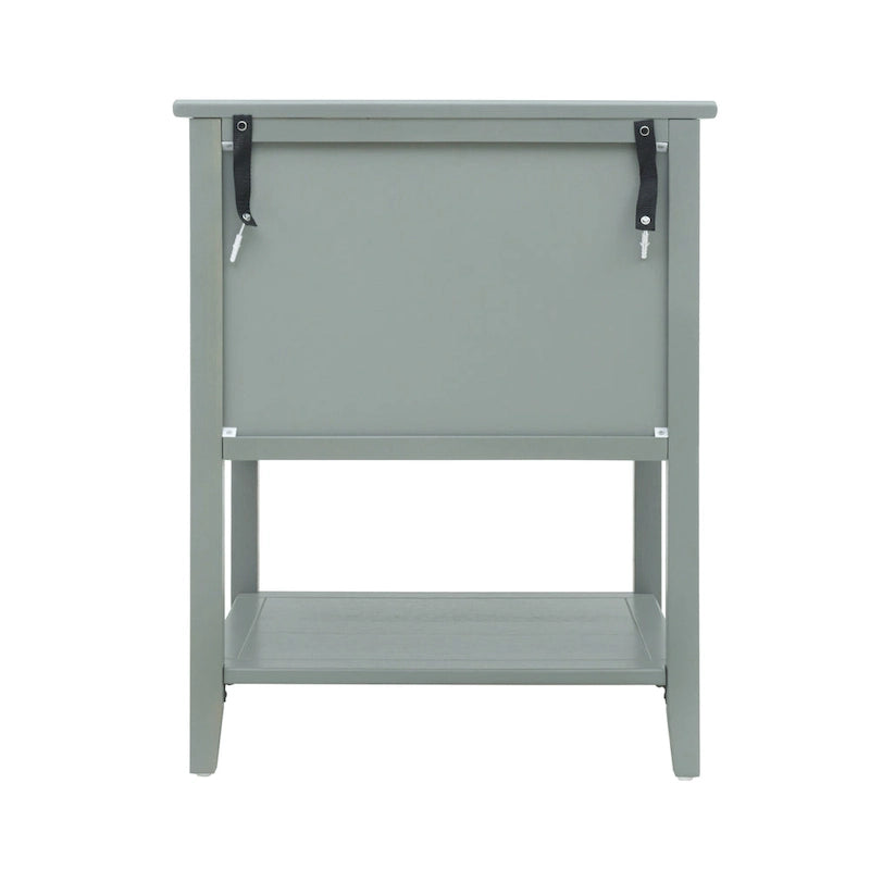 American Style 2-Drawer Bachelors Chest with Golden Handle, Side Table, End Table, Suitable for Bedroom, Living Room