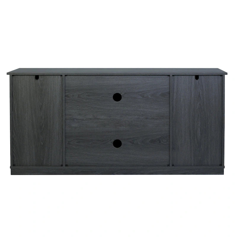 Farmhouse Wood TV Stand with Sliding Barn Door
