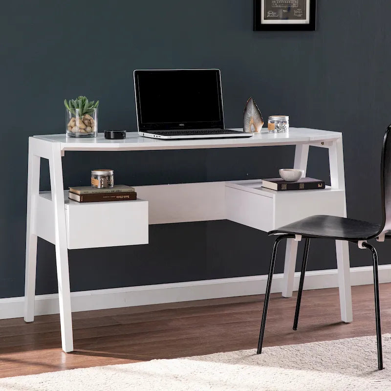 SEI Furniture Casella Midcentury Modern Writing Desk with Storage