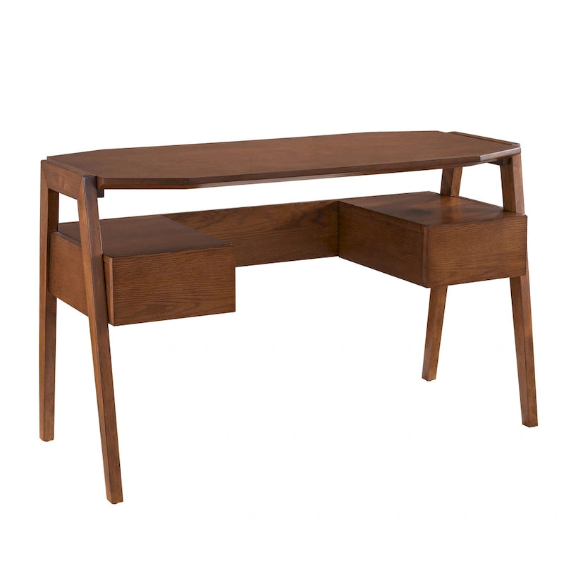 SEI Furniture Casella Midcentury Modern Writing Desk with Storage
