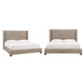 Cesky Pleated Velvet Wingback Bed