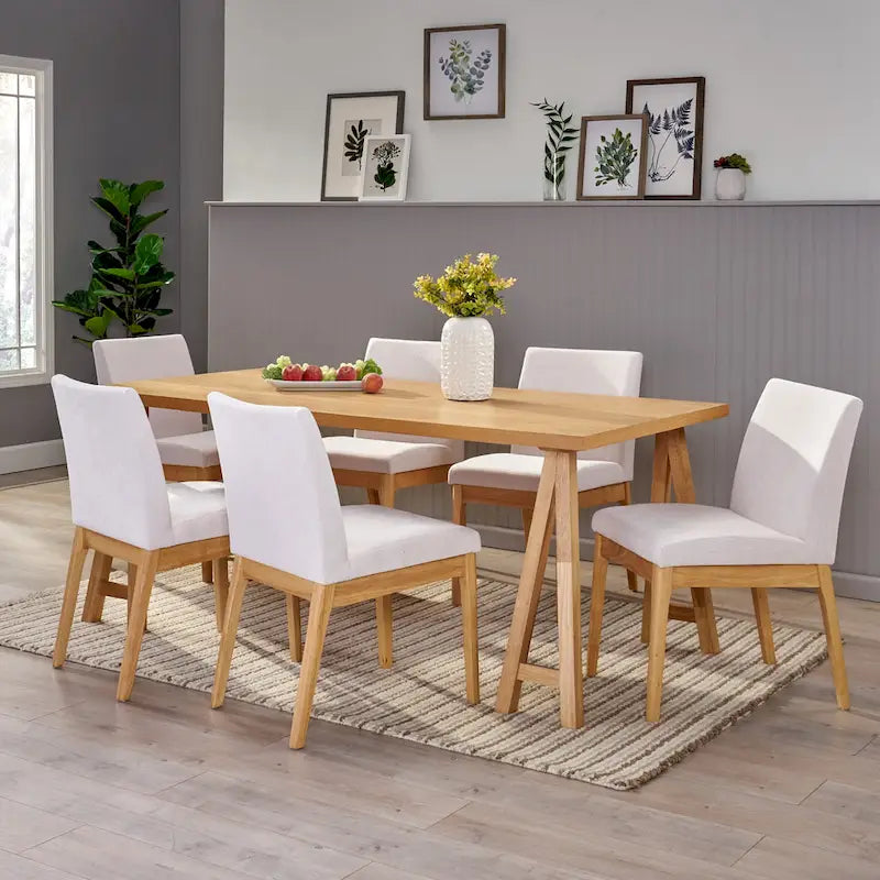 Kwame Mid-Century Modern 7 Piece Dining Set by Christopher Knight Home