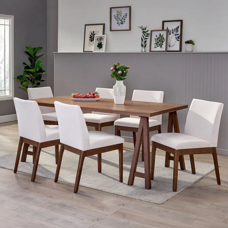 Kwame Mid-Century Modern 7 Piece Dining Set by Christopher Knight Home