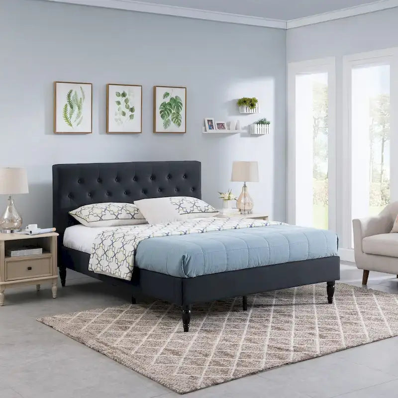 Atterbury Upholstered Queen Platform Bed by Christopher Knight Home