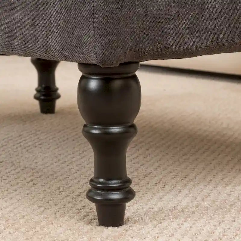 Jeremy Tufted Fabric Ottoman by Christopher Knight Home