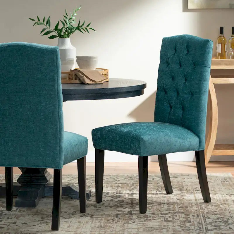 Crown Upholstered Fabric Dining Chairs (Set of 2) by Christopher Knight Home