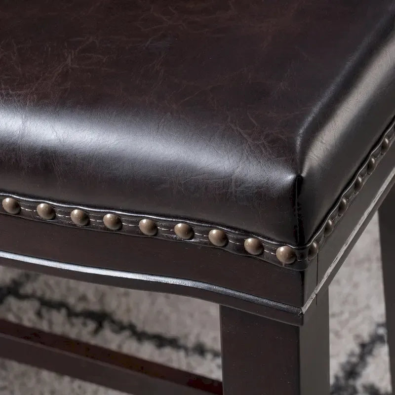 Christopher Knight Home Kainu Contemporary Upholstered Saddle Counter Stool with Nailhead Trim (Set of 2)