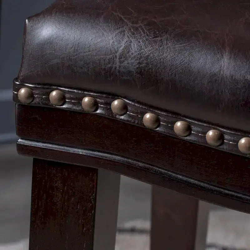 Christopher Knight Home Kainu Contemporary Upholstered Saddle Counter Stool with Nailhead Trim (Set of 2)