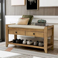 Merax Multipurpose Storage Bench Shoe Rack with Cushioned Seat and Drawers