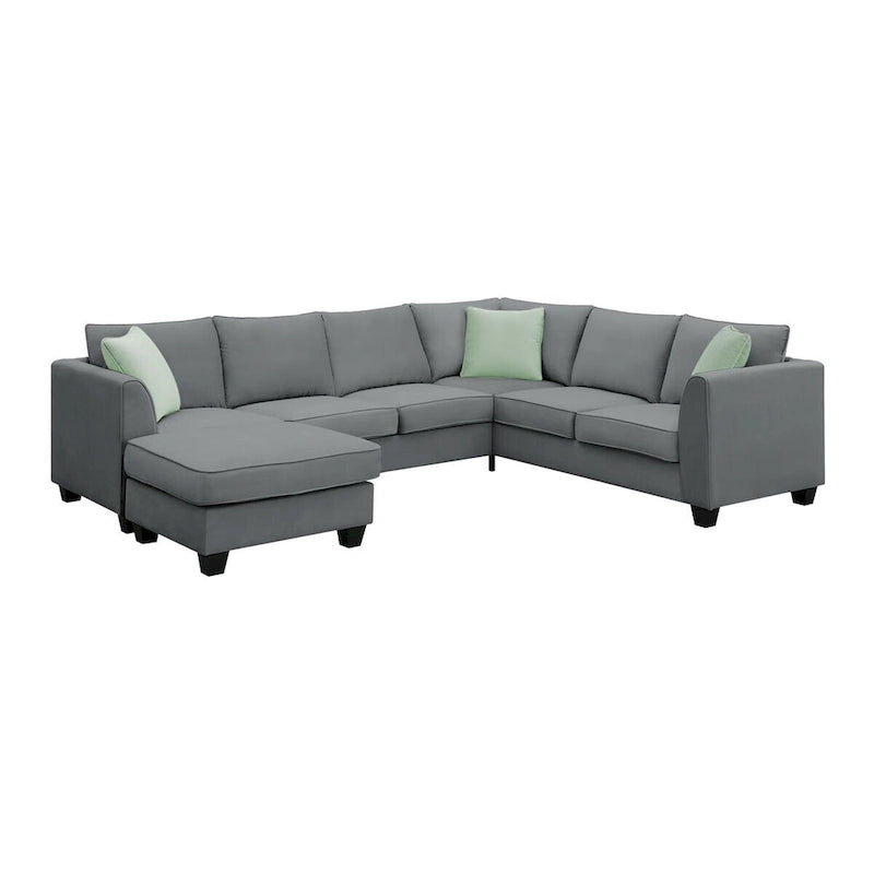 Merax 112*87 Sectional Sofa Couches Living Room Sets 7 Seats Modular Sectional Sofa