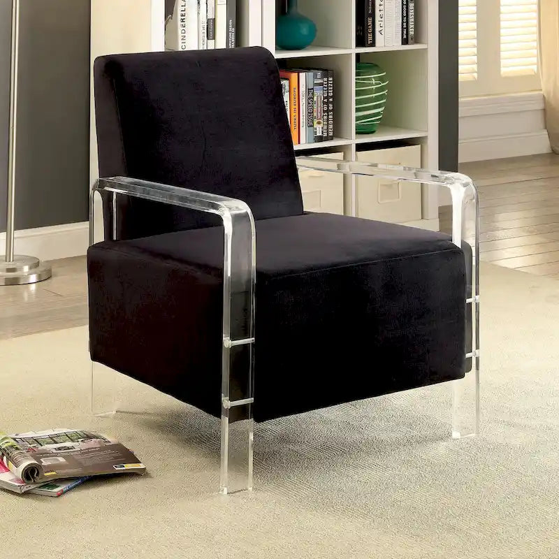 Fall Contemporary Flannelette Padded Accent Chair by Furniture of America