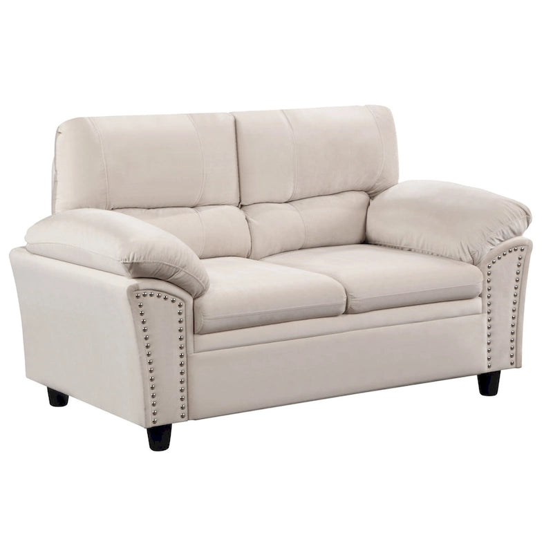 Mid-century Modern Upholstered Velvet Sofa Set with Armchair, Loveseat, 3-Seater Sofa