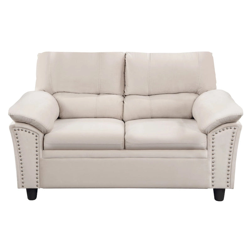 Mid-century Modern Upholstered Velvet Sofa Set with Armchair, Loveseat, 3-Seater Sofa