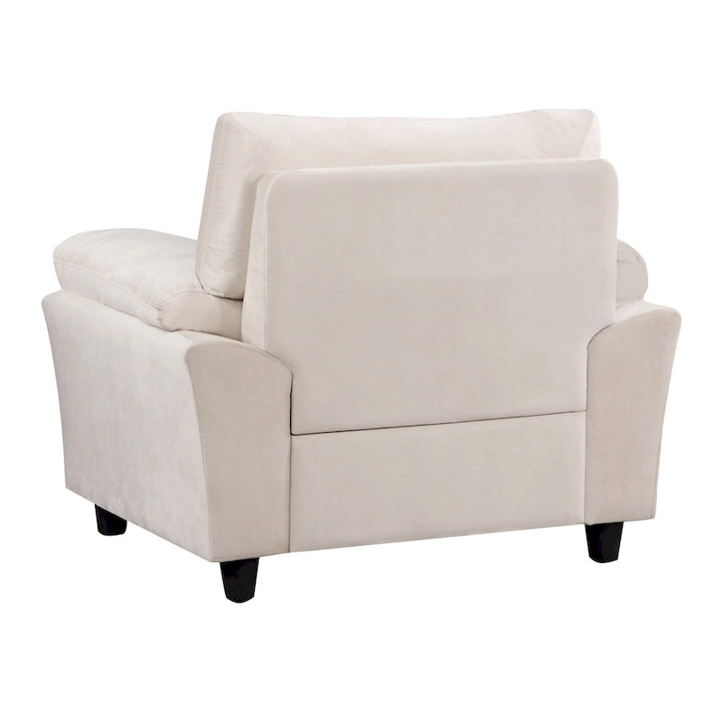 Mid-century Modern Upholstered Velvet Sofa Set with Armchair, Loveseat, 3-Seater Sofa