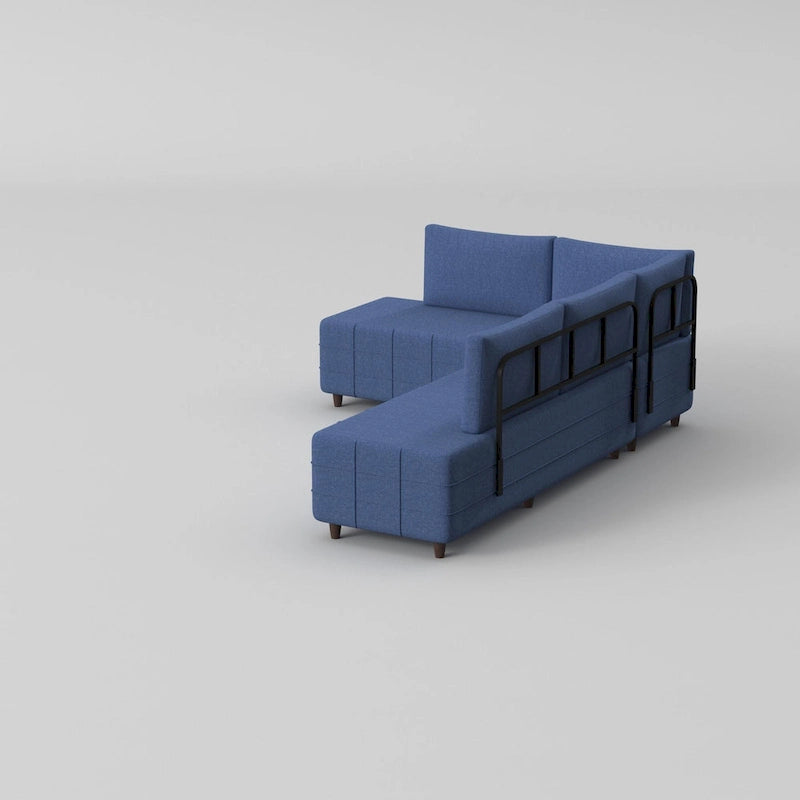 Sagopa Modern Metal Frame with Foam Seat Sectional Sofa