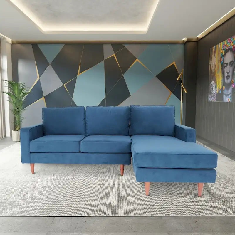 Coast to Coast Sofas Contemporary L Shaped Sectional Sofa Polyester Fabric Solid Wood Frame Upholstered