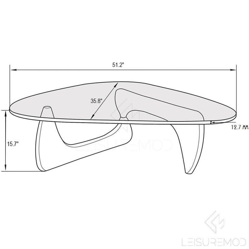 LeisureMod Imperial Triangle Coffee Table- Tempered Glass Only