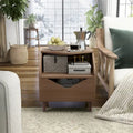DH BASIC Mid-century Modern 20-inch 1-Shelf and 1-Drawer End Table by Denhour