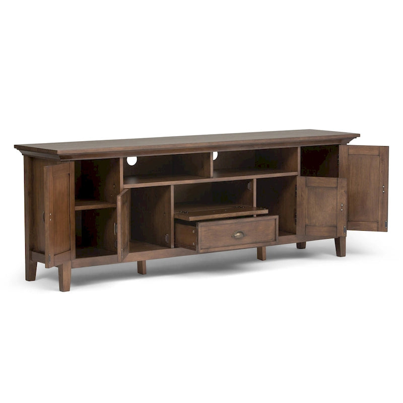 WYNDENHALL Mansfield SOLID WOOD 72 inch Wide Transitional TV Media Stand For TVs up to 80 inches - 72 W x 16.5 D x 26 H