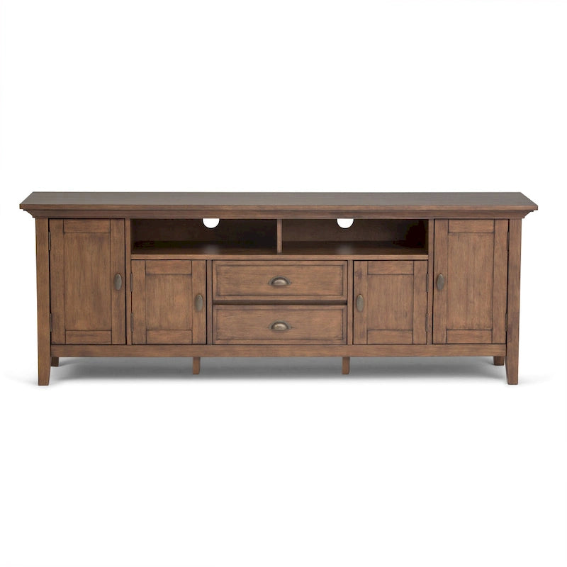 WYNDENHALL Mansfield SOLID WOOD 72 inch Wide Transitional TV Media Stand For TVs up to 80 inches - 72 W x 16.5 D x 26 H